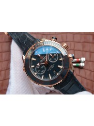 Imitation Omega Planet Ocean Master Chronometer Blue Bezel Blue Dial Leather Strap WT01327