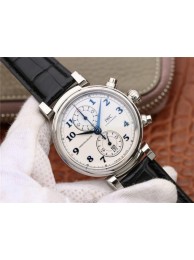 IWC Da Vinci Chrono IW3934 White Dial Blue Markers Black Leather Strap IWC WT01145