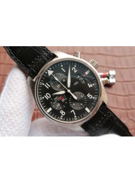 IWC Pilot Chrono IW377701 Black Dial Leather Strap WT01157