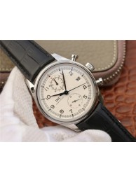 IWC Portugieser Chrono Classic 42 IW390403 White Dial Blue Hand Leather Strap WT01783