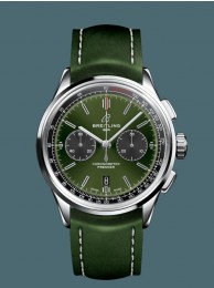 New Breitling Premier B01 Chronograph 42 Bentley Steel Green WT01418