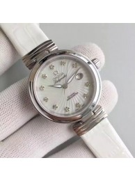 Omega De Ville Lady White Dial Leather Strap WT01825