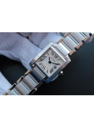 Replica Cheap Cartier Tank Francaise Ladies Whtie Dial Bracelet Ronda Quartz Cartier WT01117