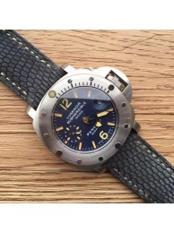 Replica High Quality Panerai Luminor Submersible PAM087 Blue Dial Leather Strap WT01365