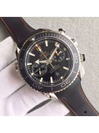 Replica Omega Seamaster Professional Chrono Black Ceramic Black Dial Orange Rubber Strap Omega WT00797